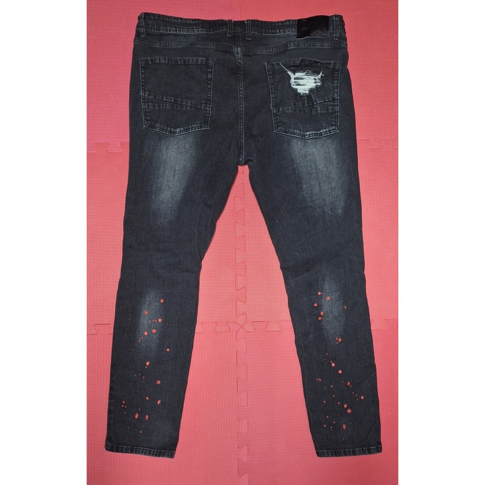 Switch Remarkable Black Jeans Bloody Distressed Ripped Goth Pants Size 40x32 Men - Picture 2 of 9